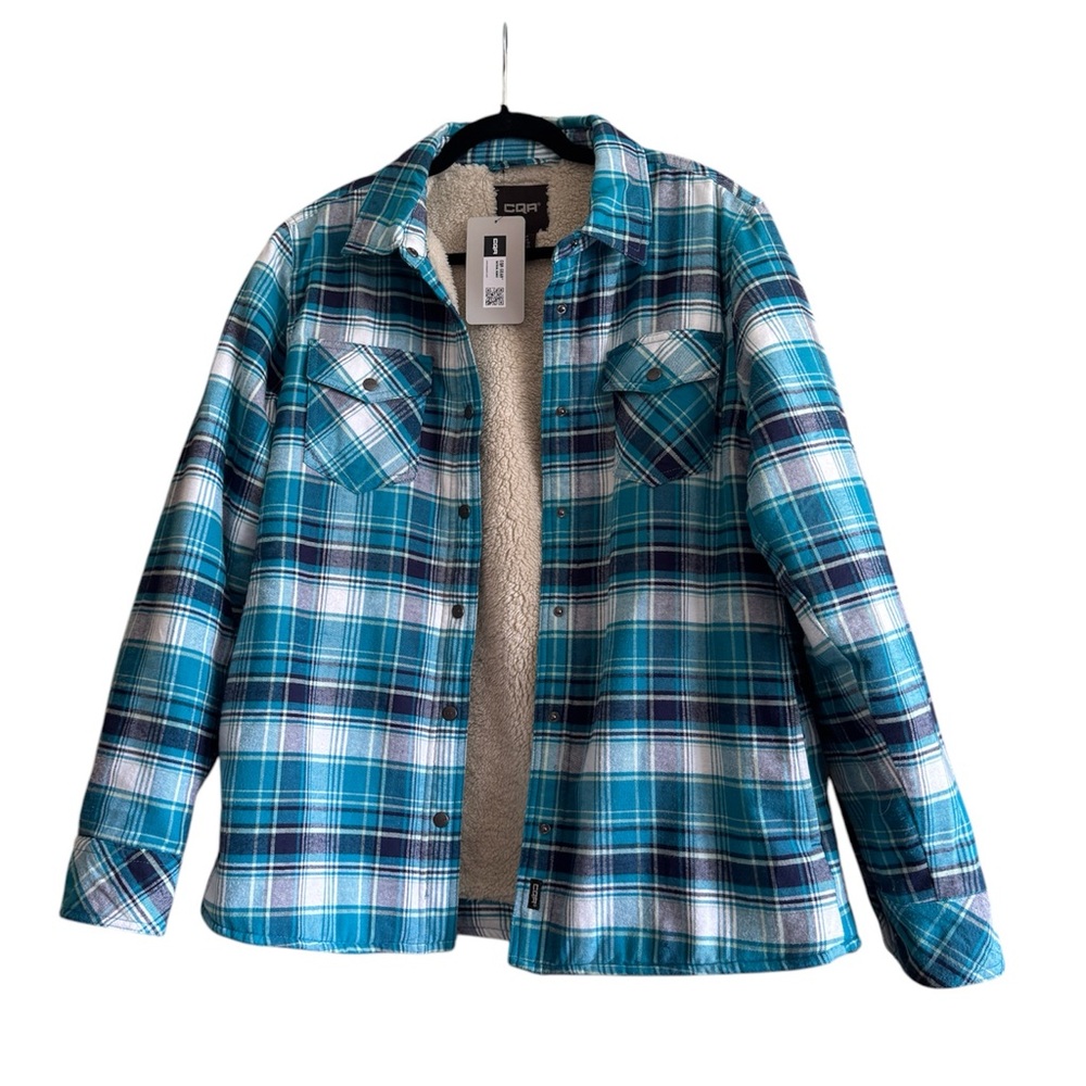 Blue and White Plaid Jacket